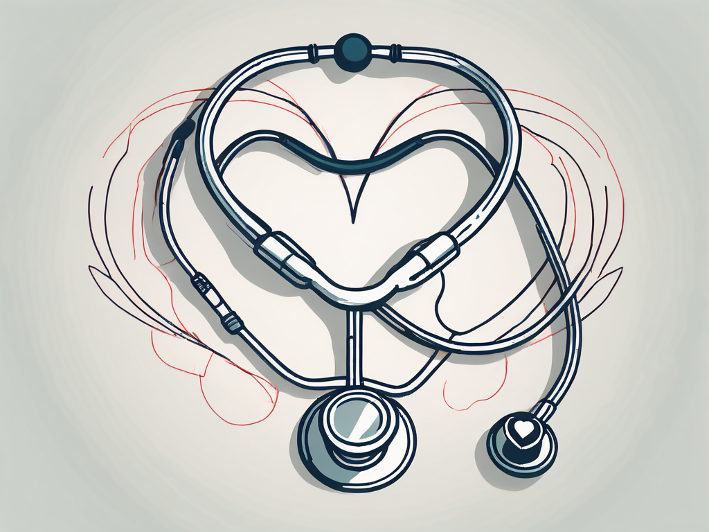 A stethoscope and a heart symbol