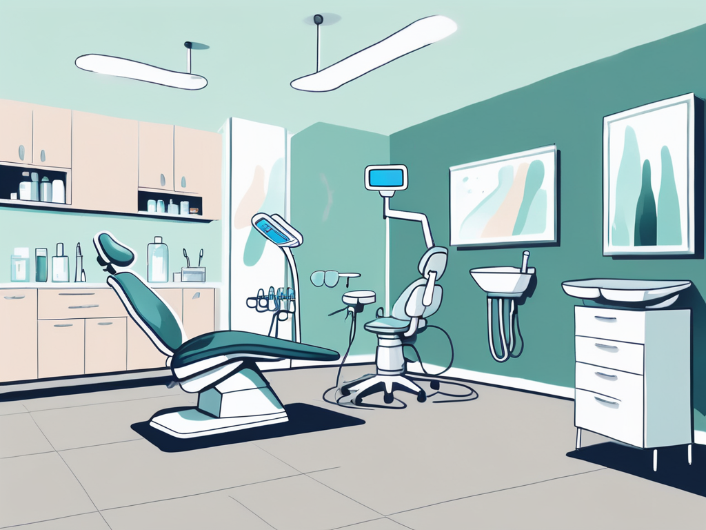 A welcoming dental clinic environment with elements like a comfortable dental chair